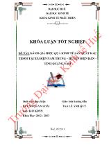 Khóa luận Đánh giá hiệu quả kinh tế sản xuất rau thơm tại xã Điện nam trung – Huyện Điện bàn – Tỉnh Quảng Nam