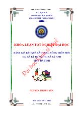 Khóa luận Đánh giá kết quả xây dựng nông thôn mới tại xã Kỳ hưng, thị xã Kỳ anh tỉnh Hà tĩnh