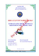 Khóa luận Đánh giá lòng trung thành của khách hàng siêu thị big C Huế