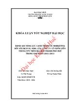 Khóa luận Đánh giá năng lực cạnh tranh về marketing đối với dịch vụ adsl của công ty cổ phần viễn thông FPT trên địa bàn thành phố huế trong giai đoạn 2011 - 2013