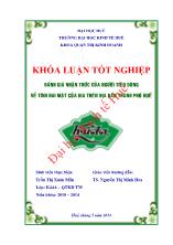 Khóa luận Đánh giá nhận thức của người tiêu dùng về tính hai mặt của bia trên địa bàn thành phố Huế