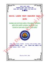 Khóa luận Đánh giá sự hài lòng của khách hàng đối với chất lượng dịch vụ tại khách sạn Bảo Ngọc - Lao bảo