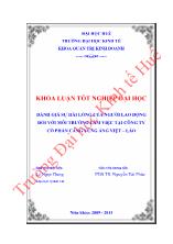 Khóa luận Đánh giá sự hài lòng của người lao động đối với môi trường làm việc tại công ty cổ phần cảng vũng áng Việt – Lào