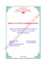 Khóa luận Đánh giá sự thỏa mãn trong công việc của người lao động tại công ty cổ phần rau an toàn Hà Nội