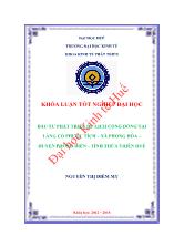 Khóa luận Đầu tư phát triển du lịch cộng đồng tại làng cổ Phước tích – Xã Phong hòa – Huyện Phong điền – Tỉnh Thừa Thiên huế