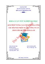 Khóa luận Giải pháp nâng cao chất lượng công tác đãi ngộ nhân sự tại công ty cổ phần mía đường Sông Lam