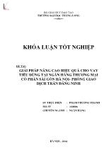 Khóa luận Giải pháp nâng cao hiệu quả cho vay tiêu dùng tại ngân hàng thương mại cổ phần sài gòn Hà nội - Phòng giao dịch Trần Đăng Ninh