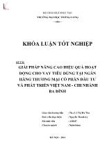 Khóa luận Giải pháp nâng cao hiệu quả hoạt động cho vay tiêu dùng tại ngân hàng thương mại cổ phần đầu tư và phát triển Việt Nam - Chi nhánh Ba Đình