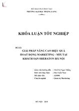 Khóa luận Giải pháp nâng cao hiệu quả hoạt động marketing - Mix tại khách sạn sheraton Hà Nội