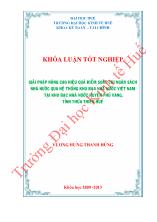 Khóa luận Giải pháp nâng cao hiệu quả kiểm soát chi ngân sách nhà nước qua hệ thống kho bạc nhà nước Việt Nam tại kho bạc nhà nước huyện Phú vang, tỉnh Thừa Thiên Huế