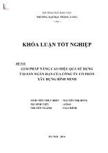 Khóa luận Giải pháp nâng cao hiệu quả sử dụng tài sản ngắn hạn của công ty cổ phần xây dựng Bình Minh