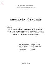 Khóa luận Giải pháp nâng cao hiệu quả sử dụng vốn lưu động tại công ty cổ phần giải pháp kỹ thuật năng lượng