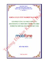 Khóa luận Giải pháp nâng cao nhận thức của khách hàng cá nhân đối với thương hiệu mobifone trên địa bàn thành phố Vinh