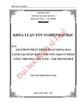 Khóa luận Giải pháp phát triển hoạt động bảo lãnh tại ngân hàng thương mại cổ phần công thương Việt Nam – Chi nhánh Huế