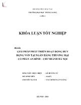 Khóa luận Giải pháp phát triển hoạt động huy động vốn tại ngân hàng thương mại cổ phần An Bình – Chi nhánh Hà Nội