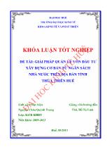 Khóa luận Giải pháp quản lý vốn đầu tư xây dựng cơ bản từ ngân sách nhà nước trên địa bàn tỉnh thừa thiên Huế