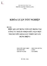 Khóa luận Hiệu quả sử dụng vốn lưu động tại công ty trách nhiệm hữu hạn một thành viên khảo sát thiết kế xây dựng Điện I