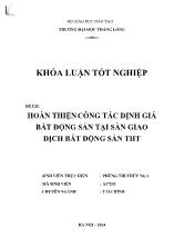 Khóa luận Hoàn thiện công tác định giá bất động sản tại sàn giao dịch bất động sản THT