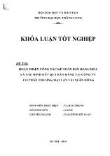 Khóa luận Hoàn thiện công tác kế toán bán hàng hóa và xác định kết quả bán hàng tại công ty cổ phần thương mại vận tải Xuân Hồng