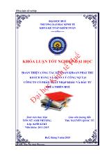 Khóa luận Hoàn thiện công tác kế toán khoản phải thu khách hàng và quản lý công nợ tại công ty cổ phần xuất nhập khẩu và đầu tư thừa thiên Huế