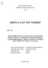 Khóa luận Hoàn thiện công tác kế toán tập hợp chi phí sản xuất và tính giá thành sản phẩm tại chi nhánh tdc 2 thuộc công ty cổ phần phát triển kỹ thuật xây dựng