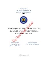 Khóa luận Hoàn thiện công tác kế toán thuế giá trị gia tăng tại công ty TNHH bia carlsberg Việt Nam