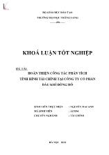 Khóa luận Hoàn thiện công tác phân tích tình hình tài chính tại công ty cổ phần dầu khí Đông Đô