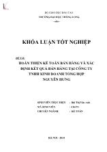 Khóa luận Hoàn thiện kế toán bán hàng và xác định kết quả bán hàng tại công ty TNHH kinh doanh tổng hợp Nguyên Hưng