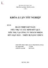 Khóa luận Hoàn thiện kế toán tiêu thụ và xác định kết quả tiêu thụ tại công ty trách nhiệm hữu hạn máy – Thiết bị nặng vimco