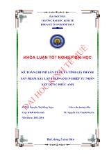 Khóa luận Kế toán chi phí sản xuất và tính giá thành sản phẩm xây lắp tại doanh nghiệp tư nhân xây dựng Phúc Anh