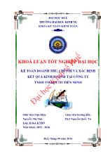 Khóa luận Kế toán doanh thu, chi phí và xác định kết quả kinh doanh tại công ty TNHH thương mại và dịch vụ TH Tiến Minh