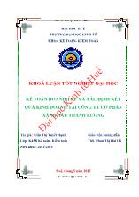 Khóa luận Kế toán doanh thu và xác định kết quả kinh doanh tại công ty cổ phần xăng dầu Thanh Lương