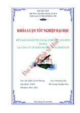 Khóa luận Kế toán doanh thu và xác định kết quả kinh doanh tại công ty cổ phần An phú thừa thiên Huế