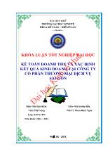 Khóa luận Kế toán doanh thu và xác định kết quả kinh doanh tại công ty cổ phần thương mại dịch vụ Sài gòn