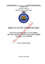 Khóa luận Kế toán doanh thu và xác định kết quả kinh doanh tại doanh nghiệp tư nhân Vạn Thành