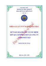 Khóa luận Kế toán doanh thu và xác định kết quả kinh doanh tại công ty TNHH Phát Đạt