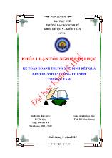 Khóa luận Kế toán doanh thu và xác định kết quả kinh doanh tại công ty TNHH trường tam kinh tế
