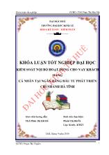 Khóa luận Kiểm soát nội bộ hoạt động cho vay khách hàng cá nhân tại ngân hàng đầu tư phát triển chi nhánh Hà Tĩnh