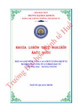 Khóa luận Một số giải pháp nâng cao chất lượng dịch vụ xe điện của công ty cổ phần đầu tư thương mại Hoàng Thành