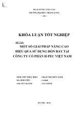 Khóa luận Một số giải pháp nâng cao hiệu quả sử dụng đõn bẩy tại công ty cổ phần H - Pec Việt Nam