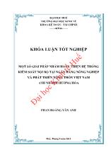 Khóa luận Một số giải pháp nhằm hoàn thiện hệ thống kiểm soát nội bộ tại ngân hàng nông nghiệp và phát triển nông thôn Việt Nam chi nhánh hướng hóa phan hoàng vân Anh Huế, tháng 5 năm 2014 đ