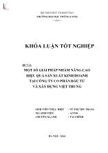 Khóa luận Một số giải pháp nhằm nâng cao hiệu quả sản xuất kinh doanh tại công ty cổ phần đầu tư và xây dựng Việt Trung