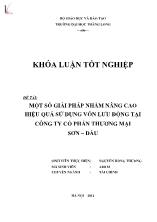 Khóa luận Một số giải pháp nhằm nâng cao hiệu quả sử dụng vốn lưu động tại công ty cổ phần thương mại sơn – Dầu