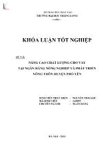 Khóa luận Nâng cao chất lượng cho vay tại ngân hàng nông nghiệp và phát triển nông thôn huyện Phổ Yên