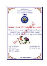 Khóa luận Nâng cao công tác quản lý vốn đầu tư xây dựng cơ bản từ ngân sách nhà nước trên địa bàn huyện Yên thành, tỉnh Nghệ An giai đoạn 2012 2014