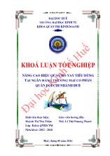 Khóa luận Nâng cao hiệu quả cho vay tiêu dùng tại ngân hàng thương mại cổ phần quân đội chi nhánh Huế