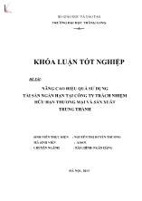 Khóa luận Nâng cao hiệu quả sử dụng tài sản ngắn hạn tại công ty trách nhiệm hữu hạn thương mại và sản xuất Trung Thành