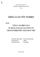 Khóa luận Nâng cao hiệu quả sử dụng tài sản tại công ty trách nhiệm hữu hạn Hoa Việt