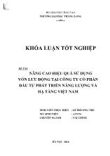 Khóa luận Nâng cao hiệu quả sử dụng vốn lưu động tại công ty cổ phần đầu tư phát triển năng lượng và hạ tầng Việt Nam