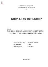 Khóa luận Nâng cao hiệu quả sử dụng vốn lưu động tại công ty cổ phần cơ điện Viễn Đông